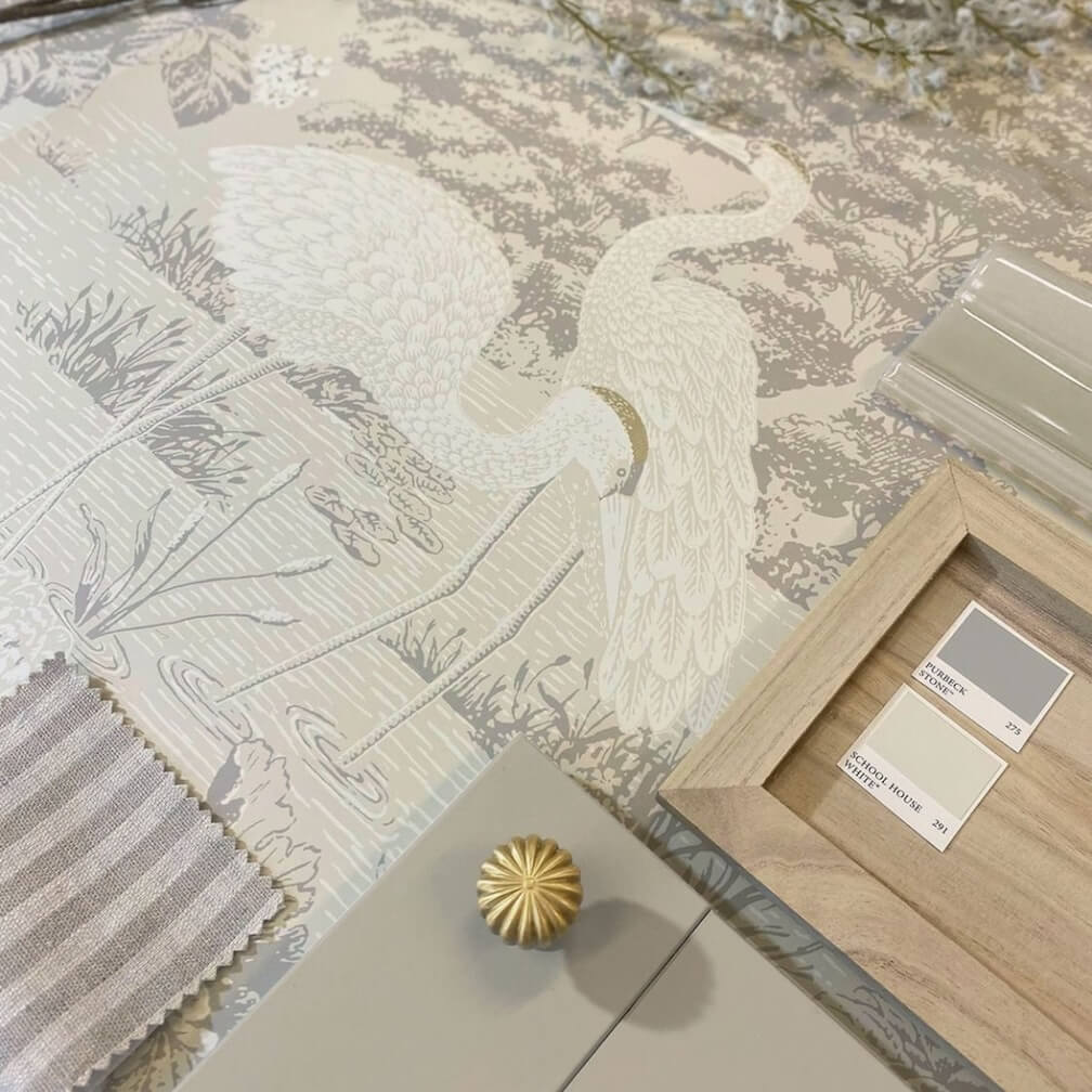 Belgravia Izumi Crane Cream Wallpaper