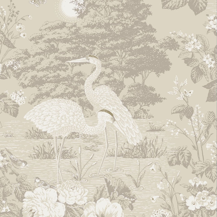 Belgravia Izumi Crane Cream Wallpaper