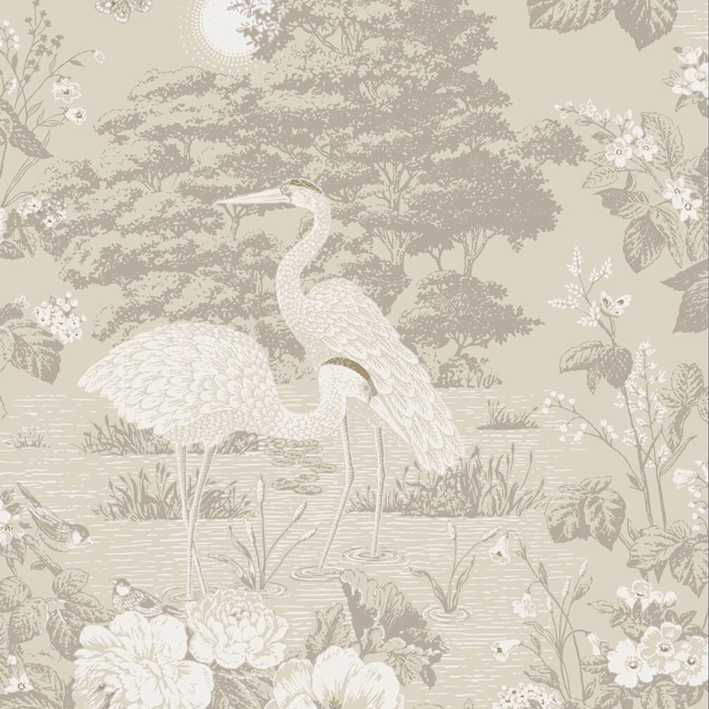 Belgravia Izumi Crane Cream Wallpaper