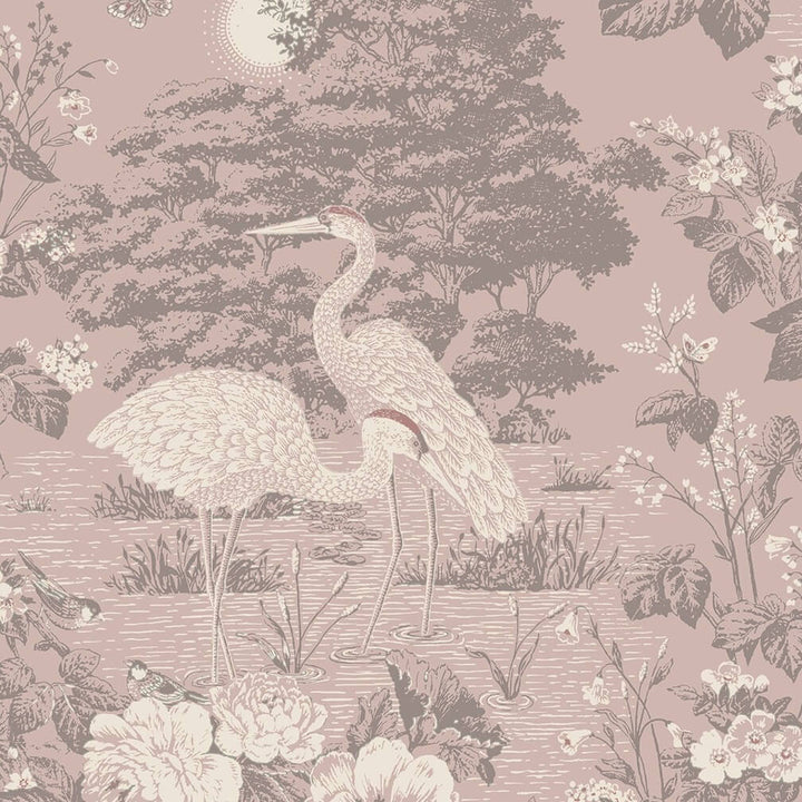 Belgravia Izumi Crane Pink Wallpaper