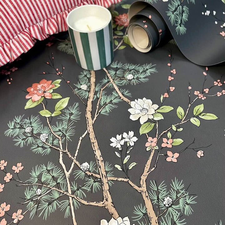 Belgravia Bridget Floral Charcoal Wallpaper
