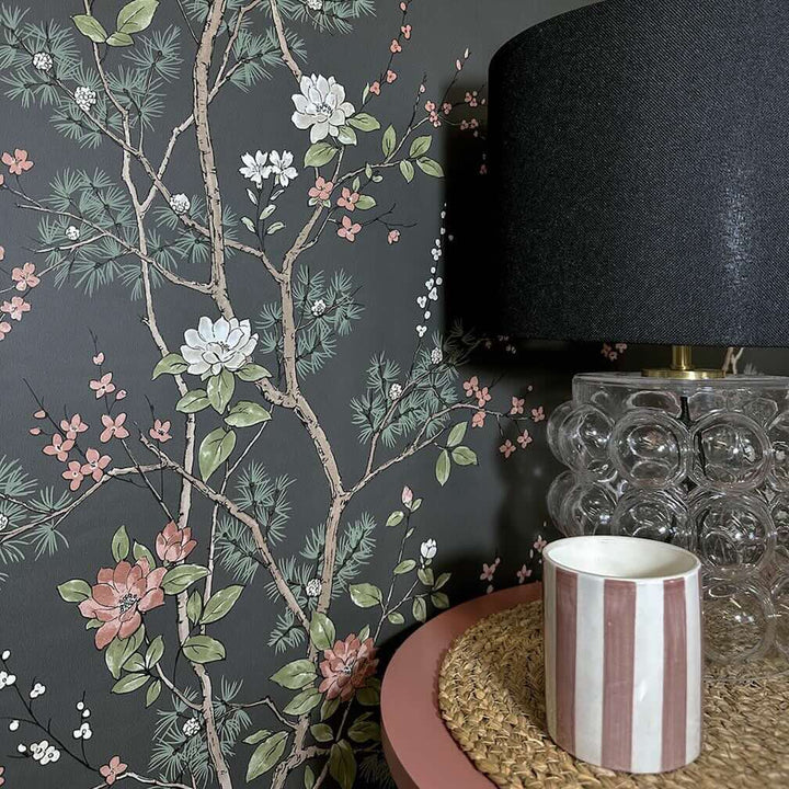 Belgravia Bridget Floral Charcoal Wallpaper
