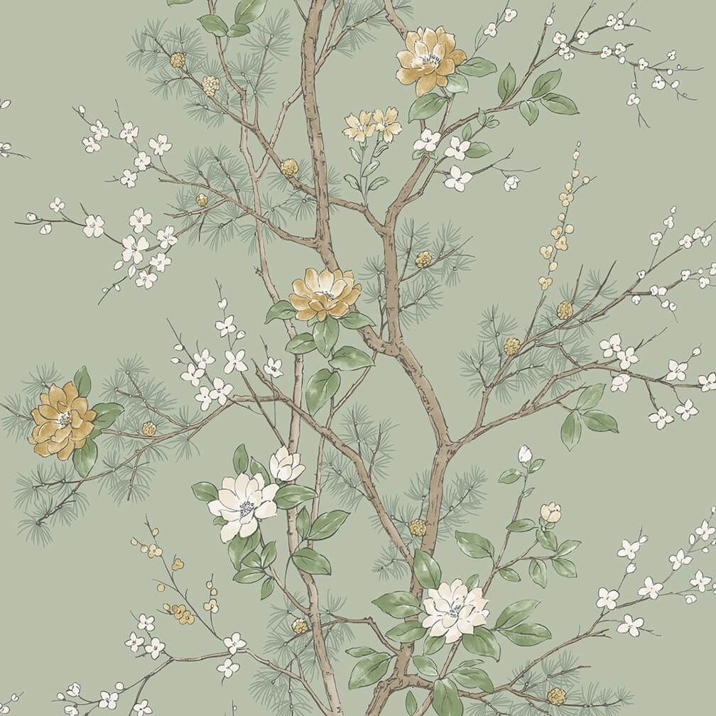 Belgravia Bridget Floral Sage Wallpaper