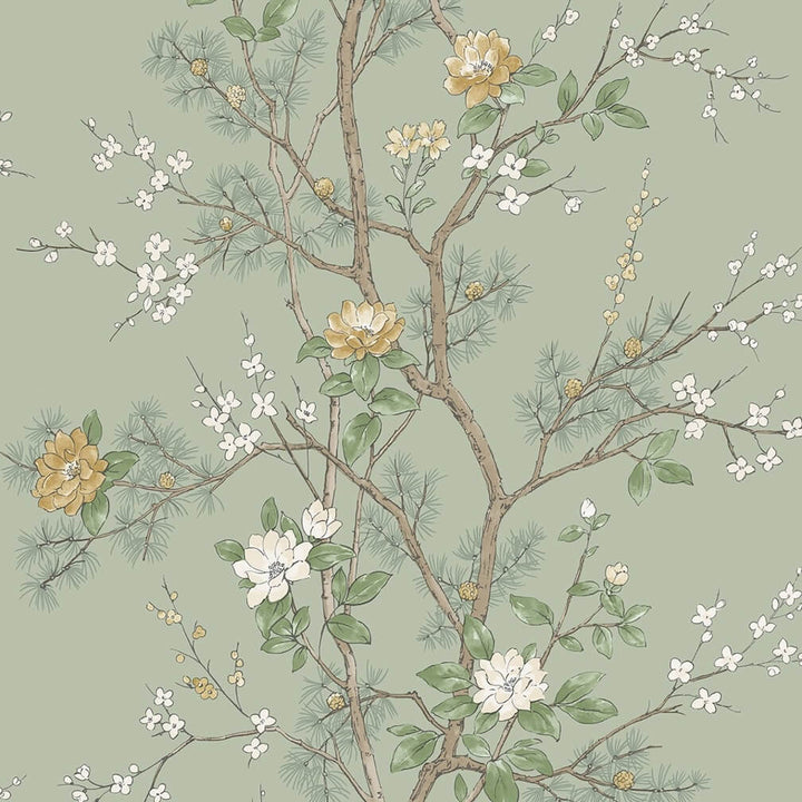 Belgravia Bridget Floral Sage Wallpaper