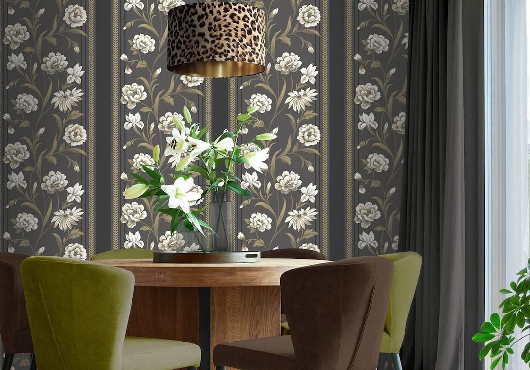 Belgravia Raya Dark Neutral Wallpaper