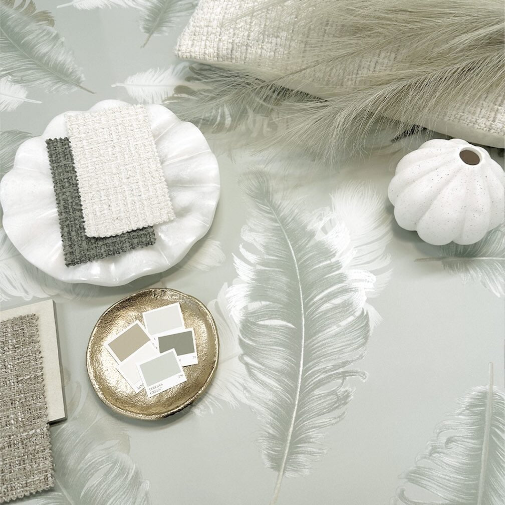 Belgravia Feather Sage Wallpaper