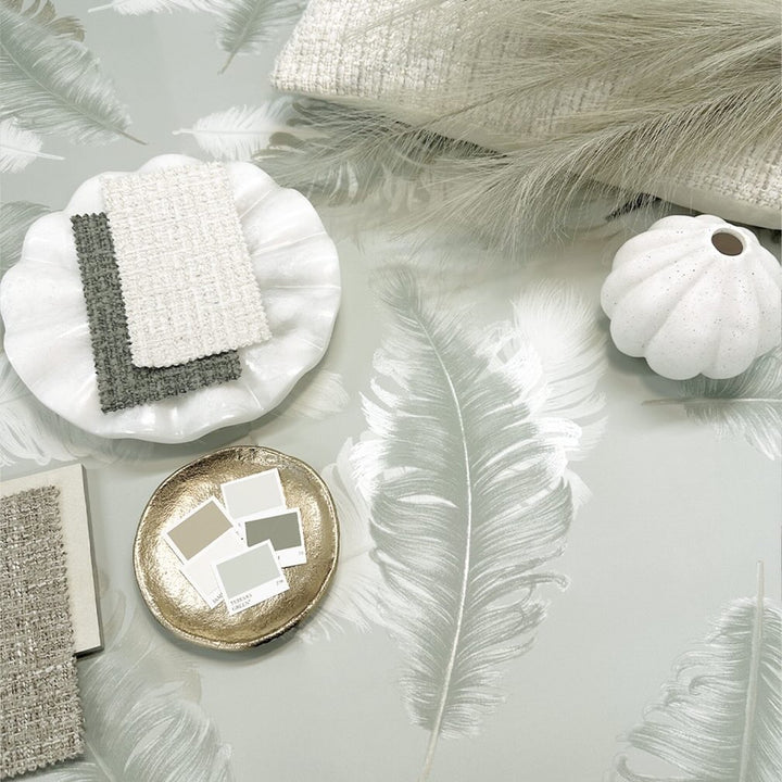 Belgravia Feather Sage Wallpaper