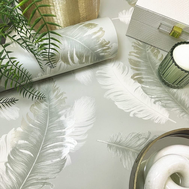 Belgravia Feather Sage Wallpaper