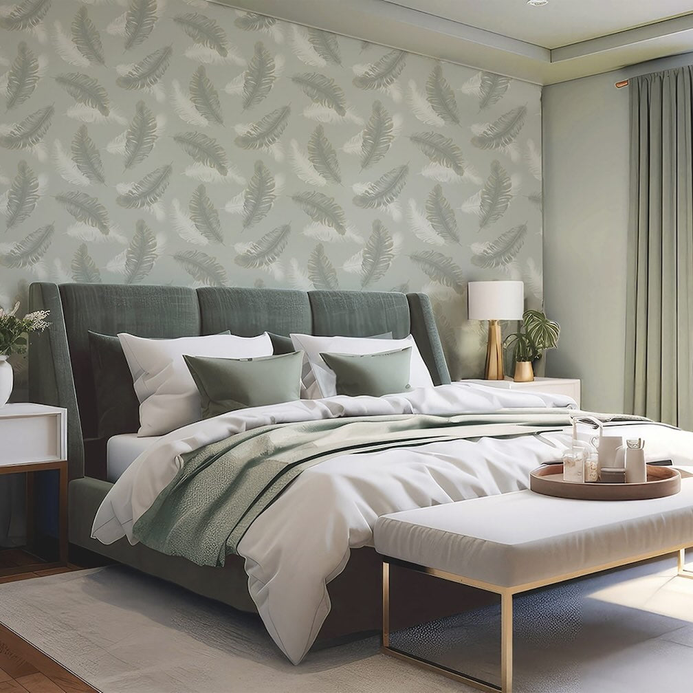 Belgravia Feather Sage Wallpaper