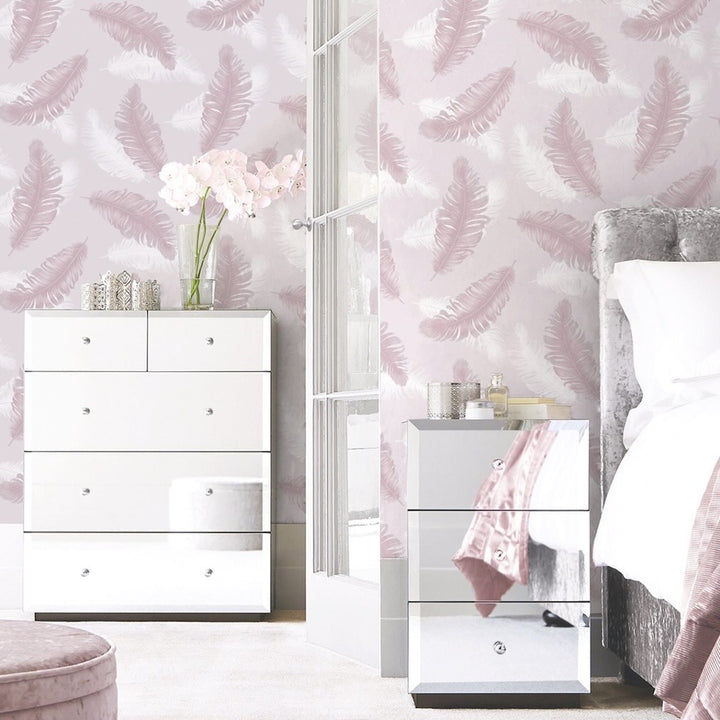 Belgravia Feather Pink Wallpaper