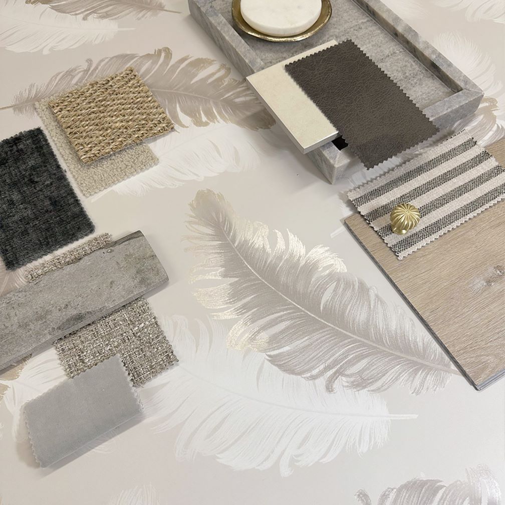 Belgravia Feather Beige Wallpaper