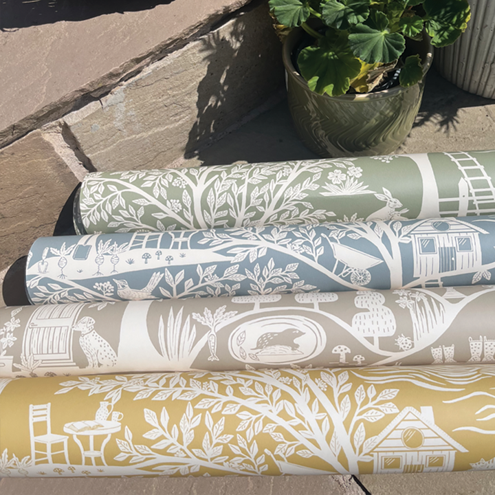 Belgravia Homegrown Blue Wallpaper