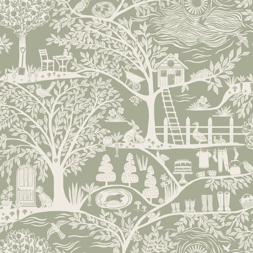 Belgravia Homegrown Green Wallpaper