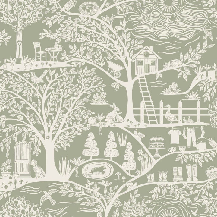 Belgravia Homegrown Green Wallpaper