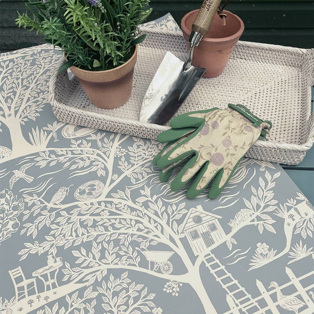 Belgravia Homegrown Blue Wallpaper