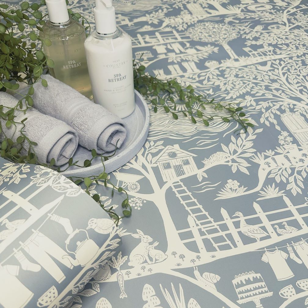 Belgravia Homegrown Blue Wallpaper