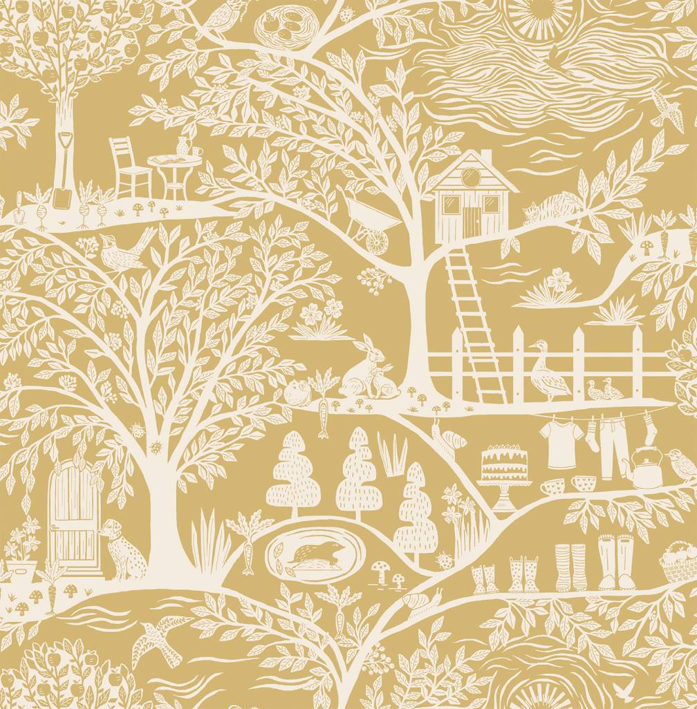 Belgravia Homegrown Yellow Wallpaper
