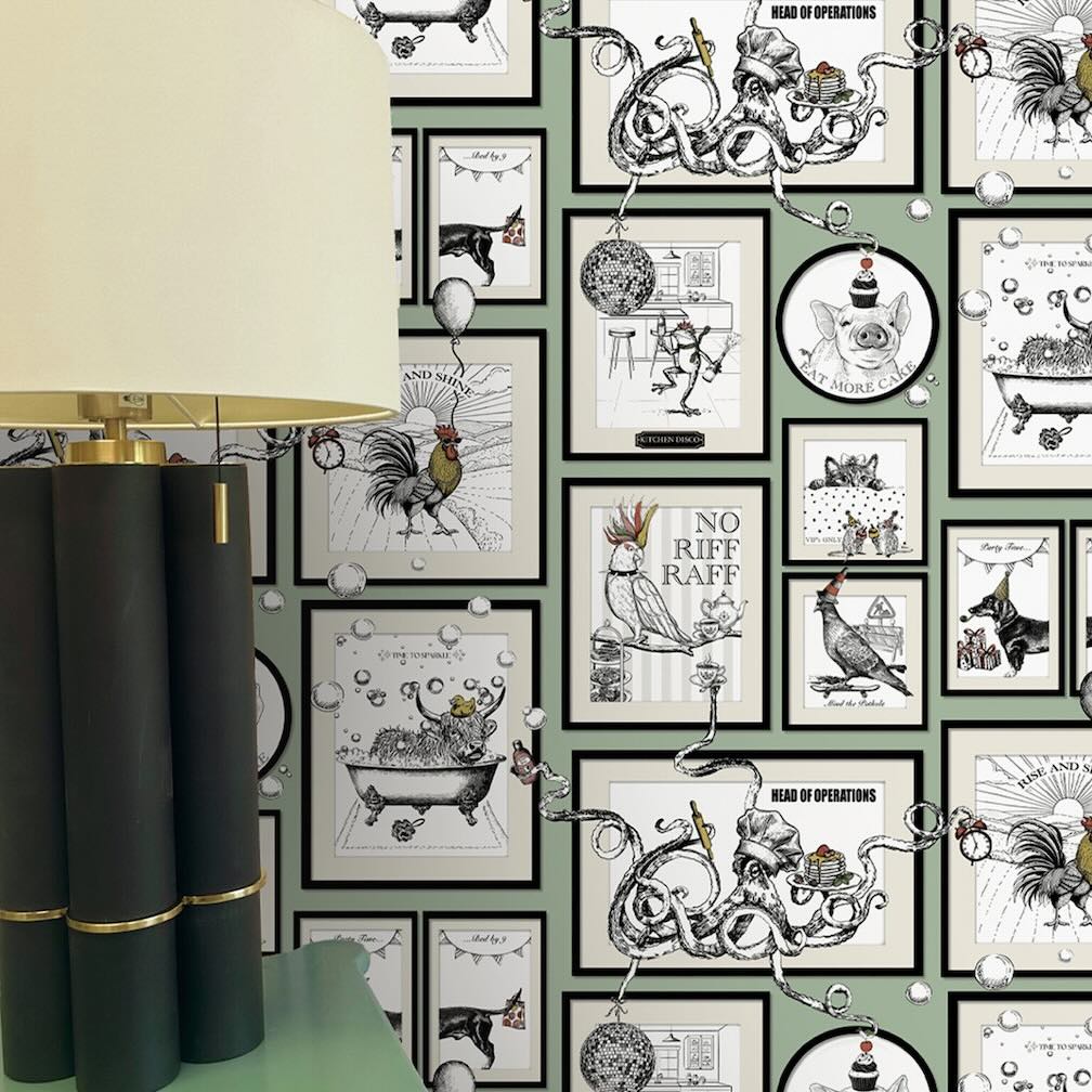 Belgravia Madhouse Sage Wallpaper