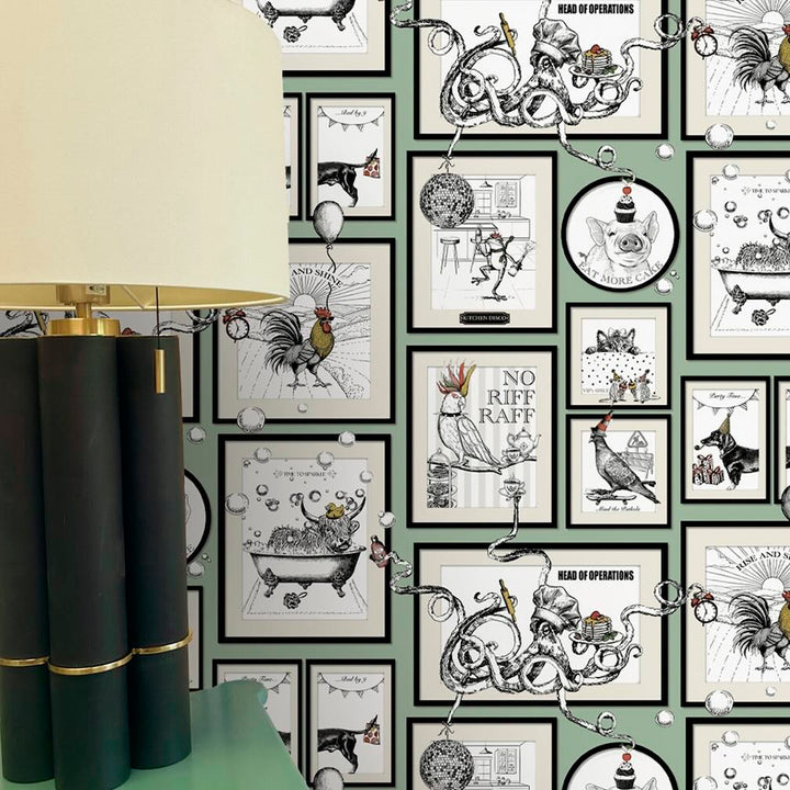 Belgravia Madhouse Sage Wallpaper