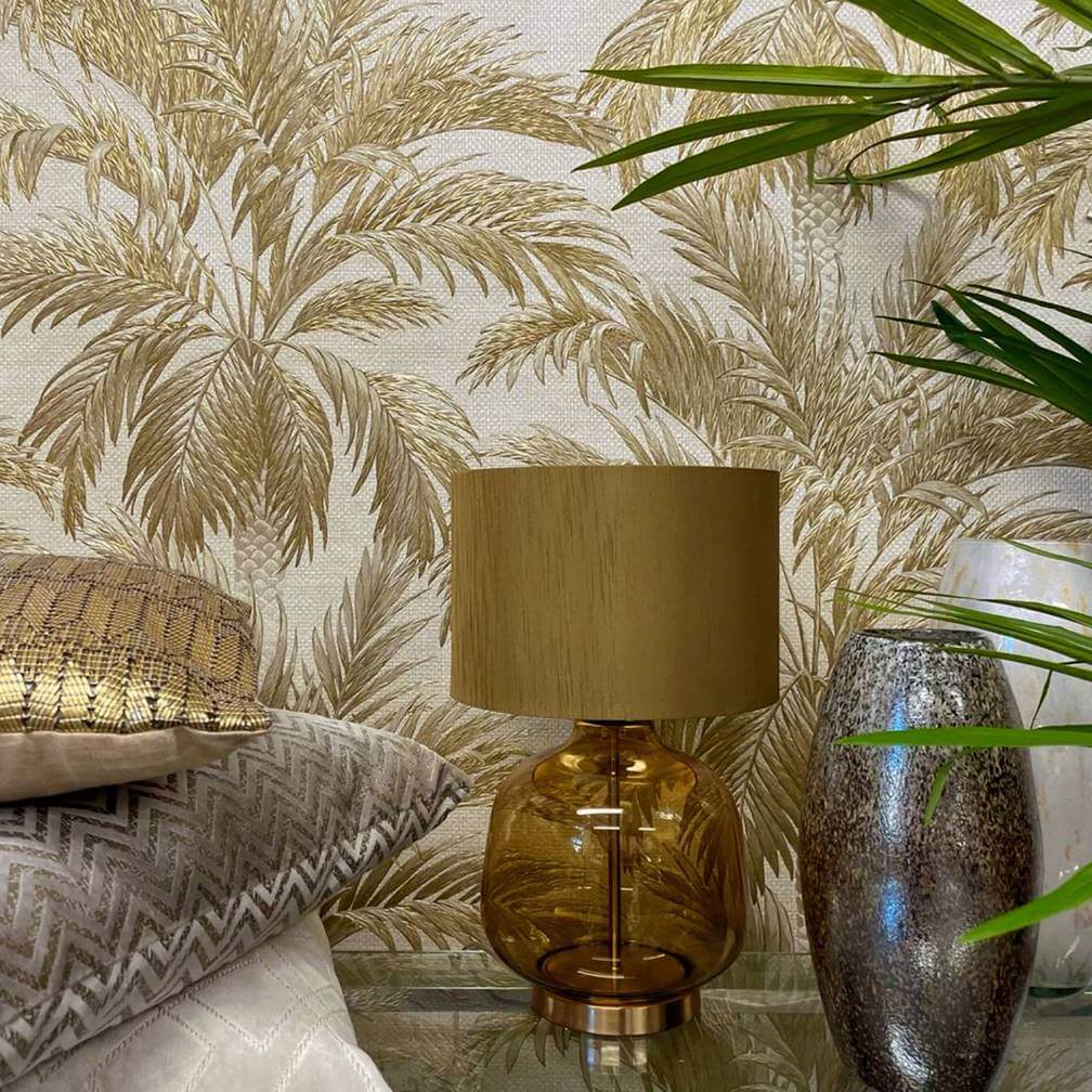 Belgravia Palm Tree Gold Wallpaper