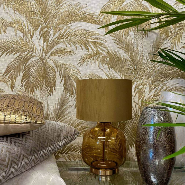 Belgravia Palm Tree Gold Wallpaper