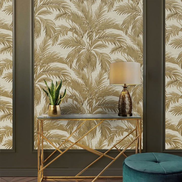 Belgravia Palm Tree Gold Wallpaper