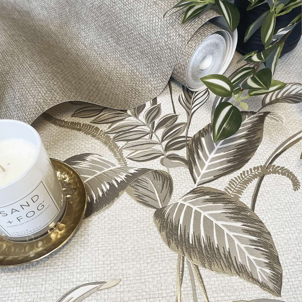 Belgravia Palma Leaf Mocha & Champagne Wallpaper
