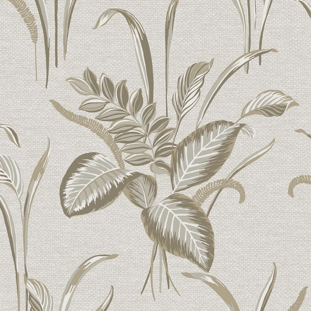 Belgravia Palma Leaf Mocha & Champagne Wallpaper