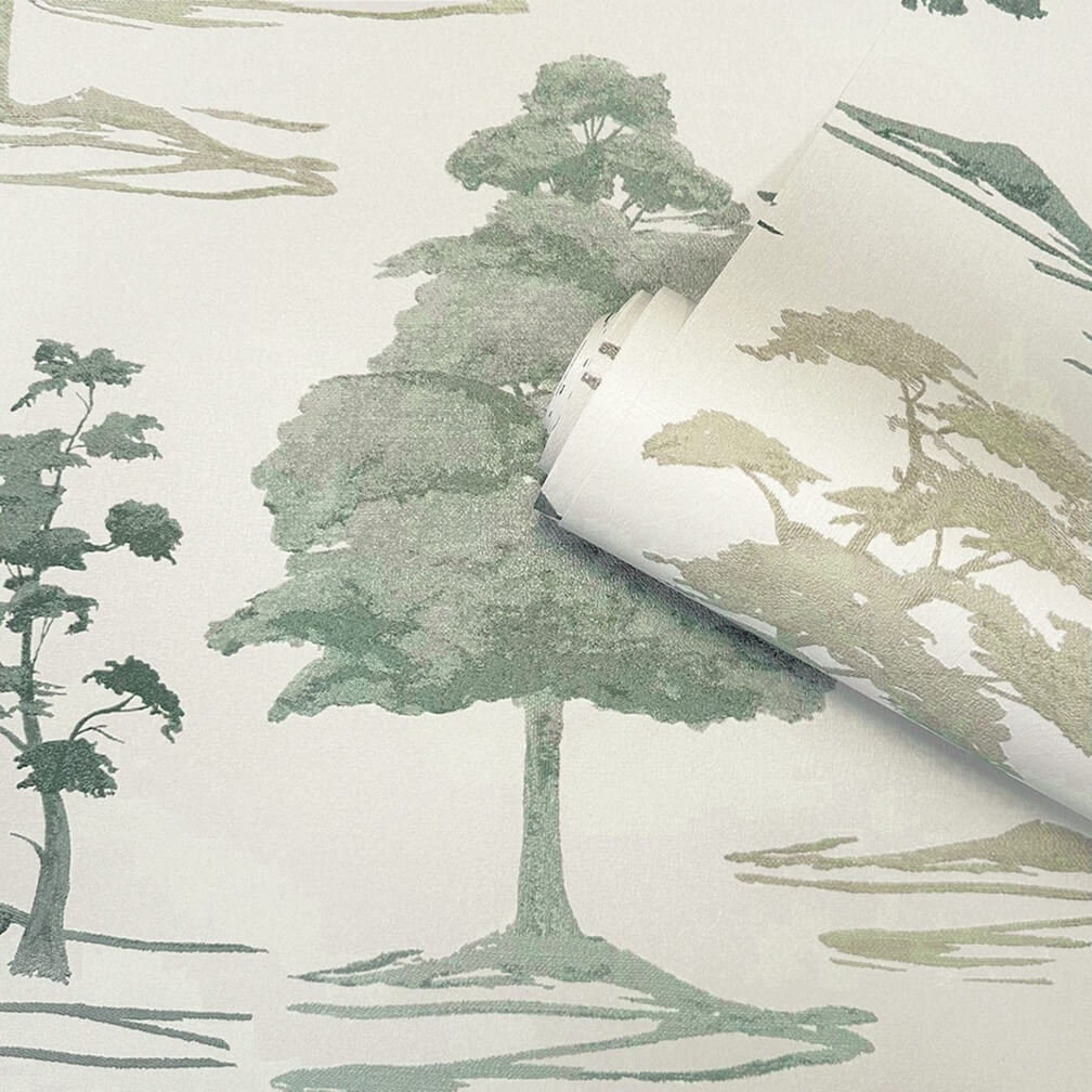 Belgravia Carlotta Tree Sage Wallpaper