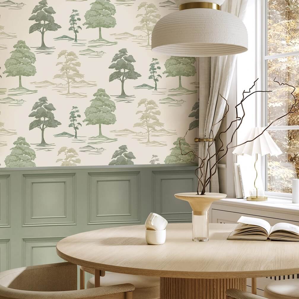 Belgravia Carlotta Tree Sage Wallpaper