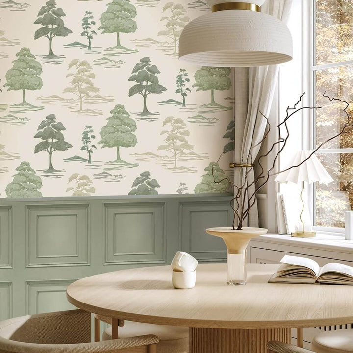 Belgravia Carlotta Tree Sage Wallpaper