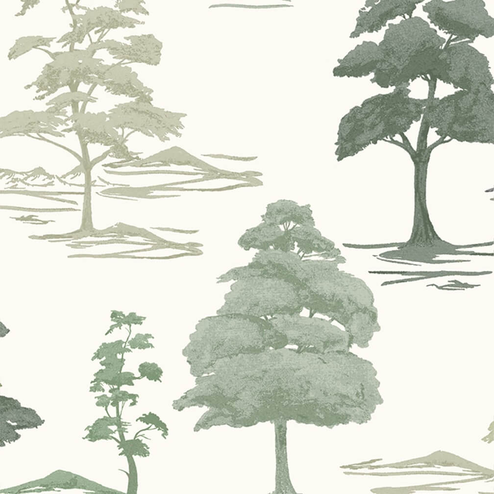 Belgravia Carlotta Tree Sage Wallpaper