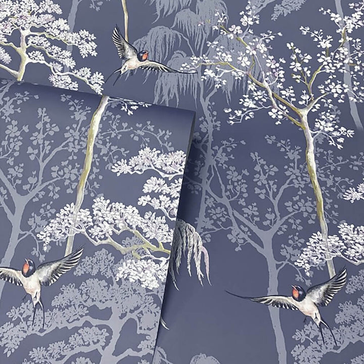 Papel pintado azul Arthouse Japanese Garden 