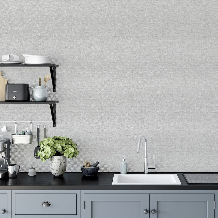 Arthouse Calico Plain Grey Wallpaper