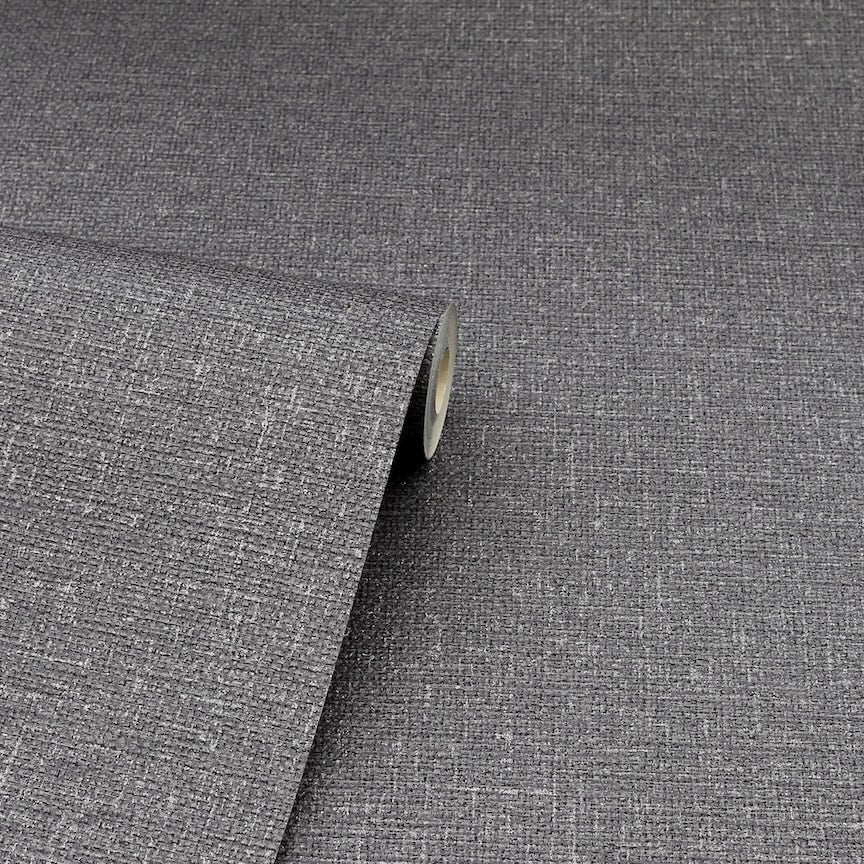 Arthouse Calico Plain Gunmetal Wallpaper