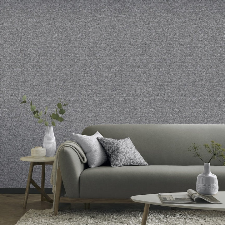 Arthouse Calico Plain Gunmetal Wallpaper