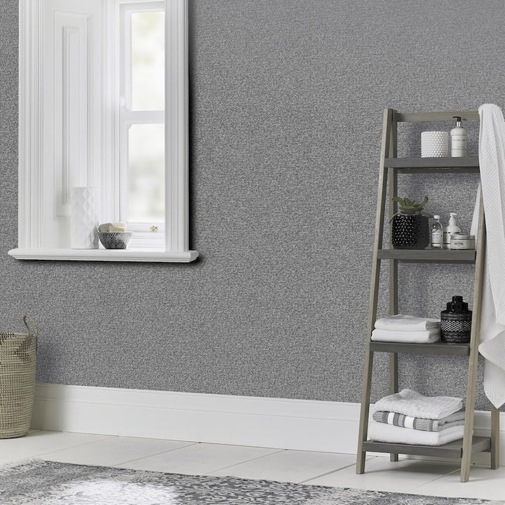 Arthouse Calico Plain Gunmetal Wallpaper
