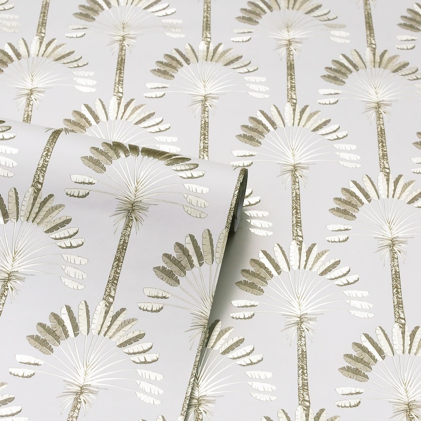 Arthouse Palm Palace Cream & Gold Wallpaper