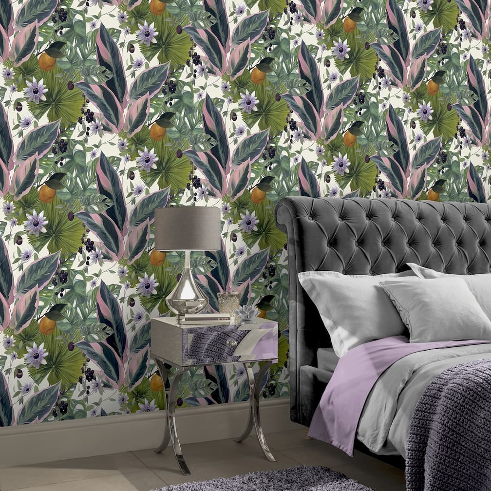 Arthouse Passion Flower White Wallpaper