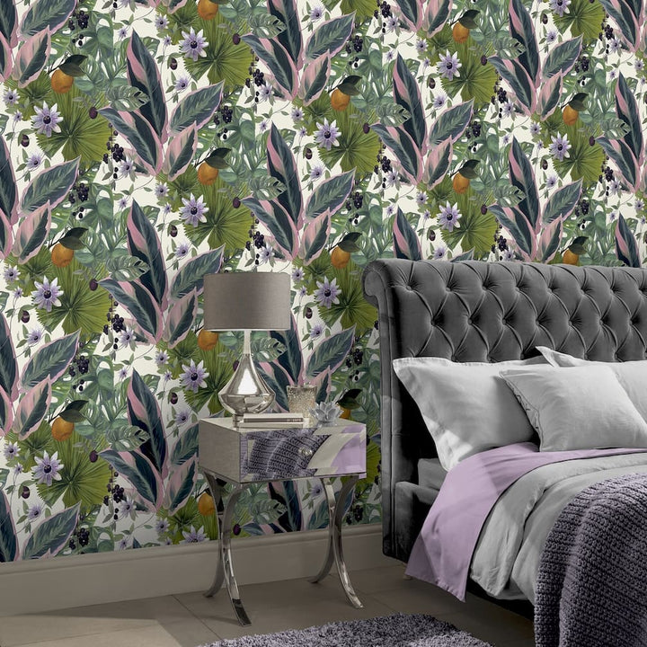 Arthouse Passion Flower White Wallpaper