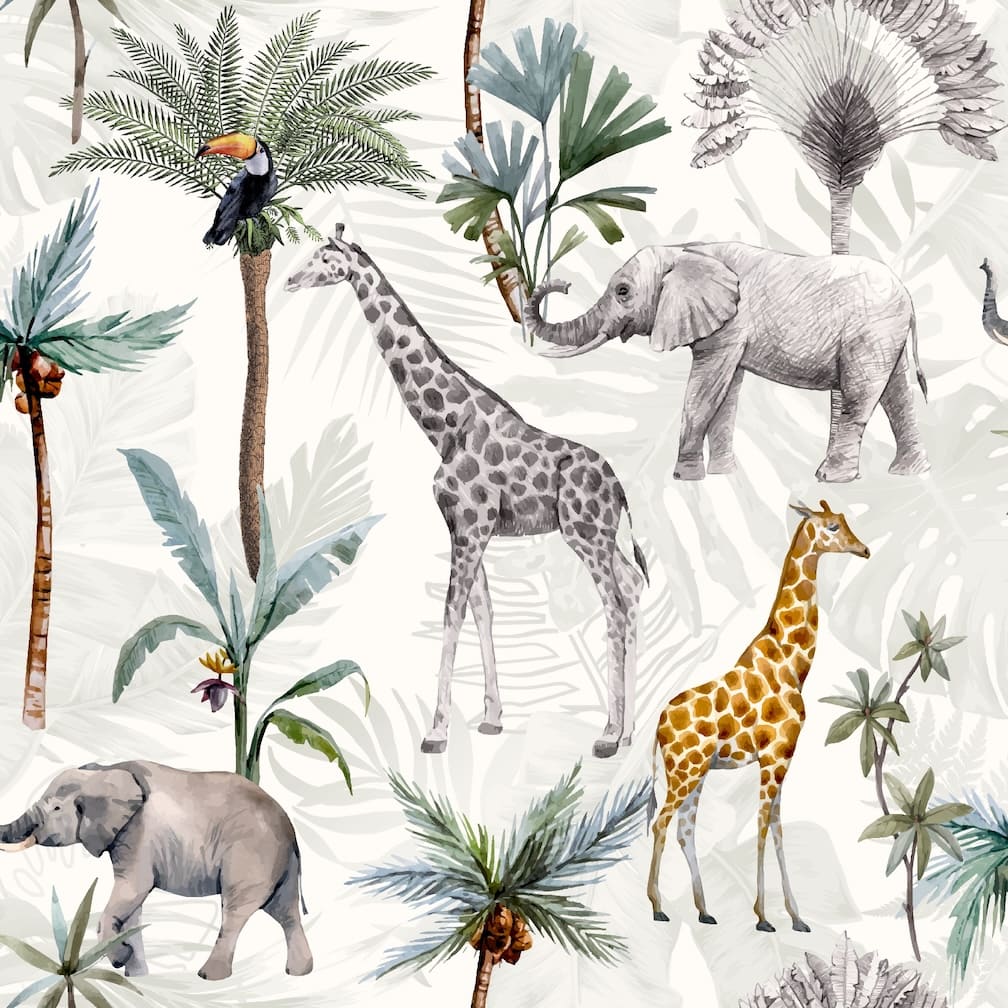Papier peint multicolore Arthouse Serengeti Animals