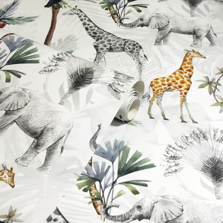 Papier peint multicolore Arthouse Serengeti Animals