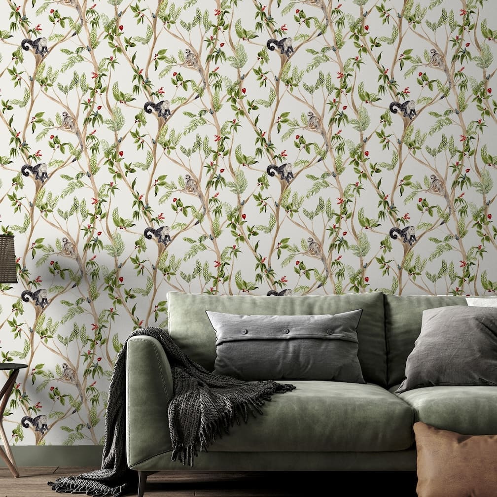 Arthouse Tropical Monkey Multi Wallpaper