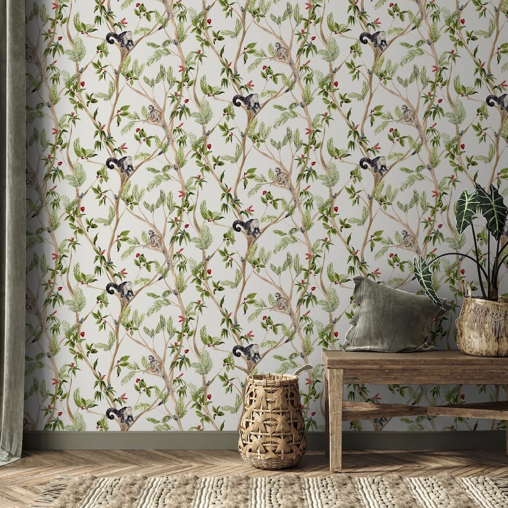Arthouse Tropical Monkey Multi Wallpaper