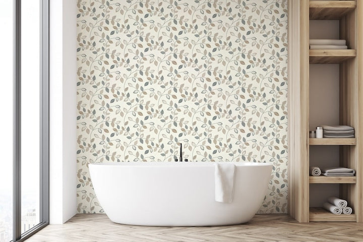 Arthouse Japandi Leaf Trail Natural Wallpaper