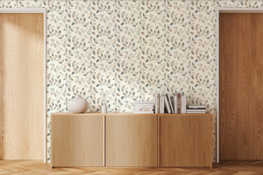 Arthouse Japandi Leaf Trail Natural Wallpaper