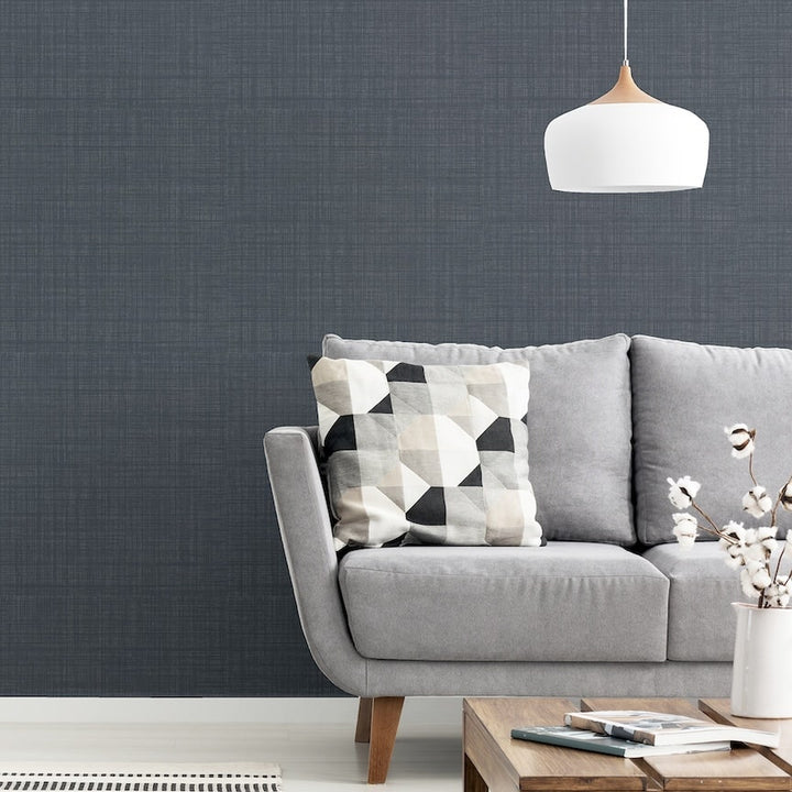 Arthouse Weave Texture Dark Grey Wallpaper