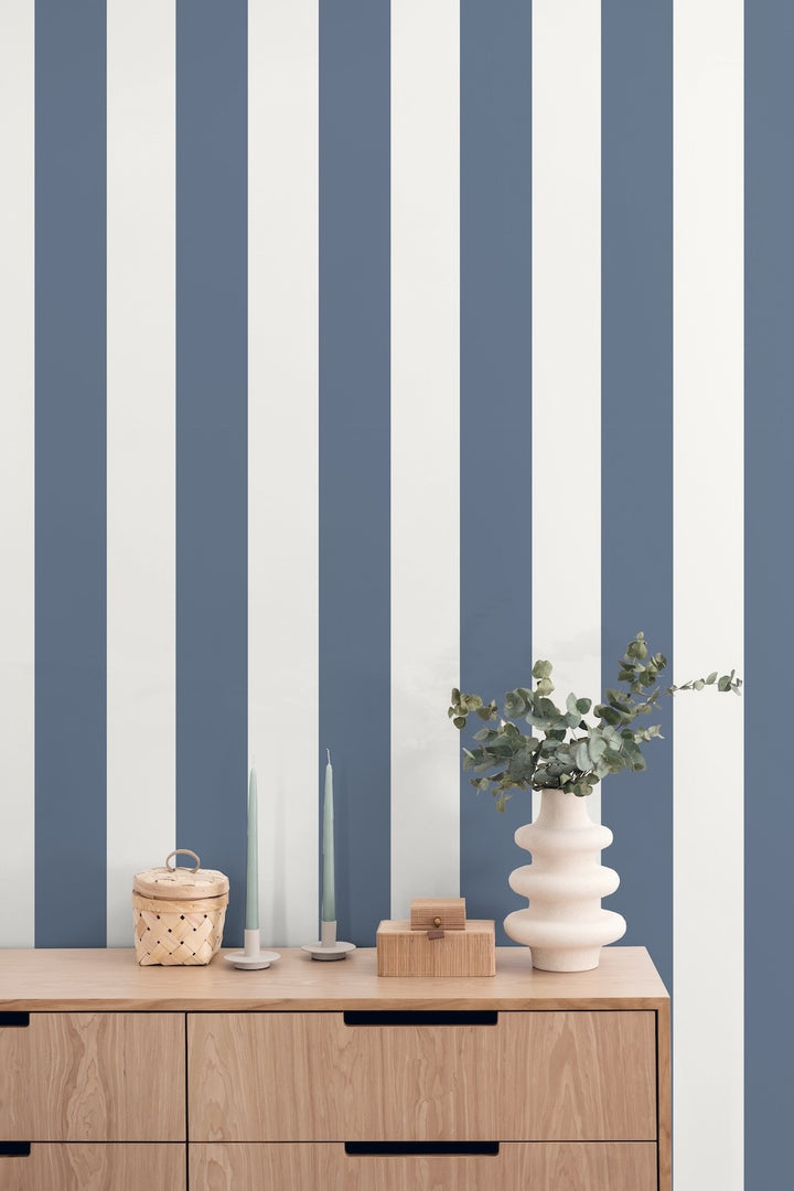 Muriva Concept Wide Stripe Blue Wallpaper
