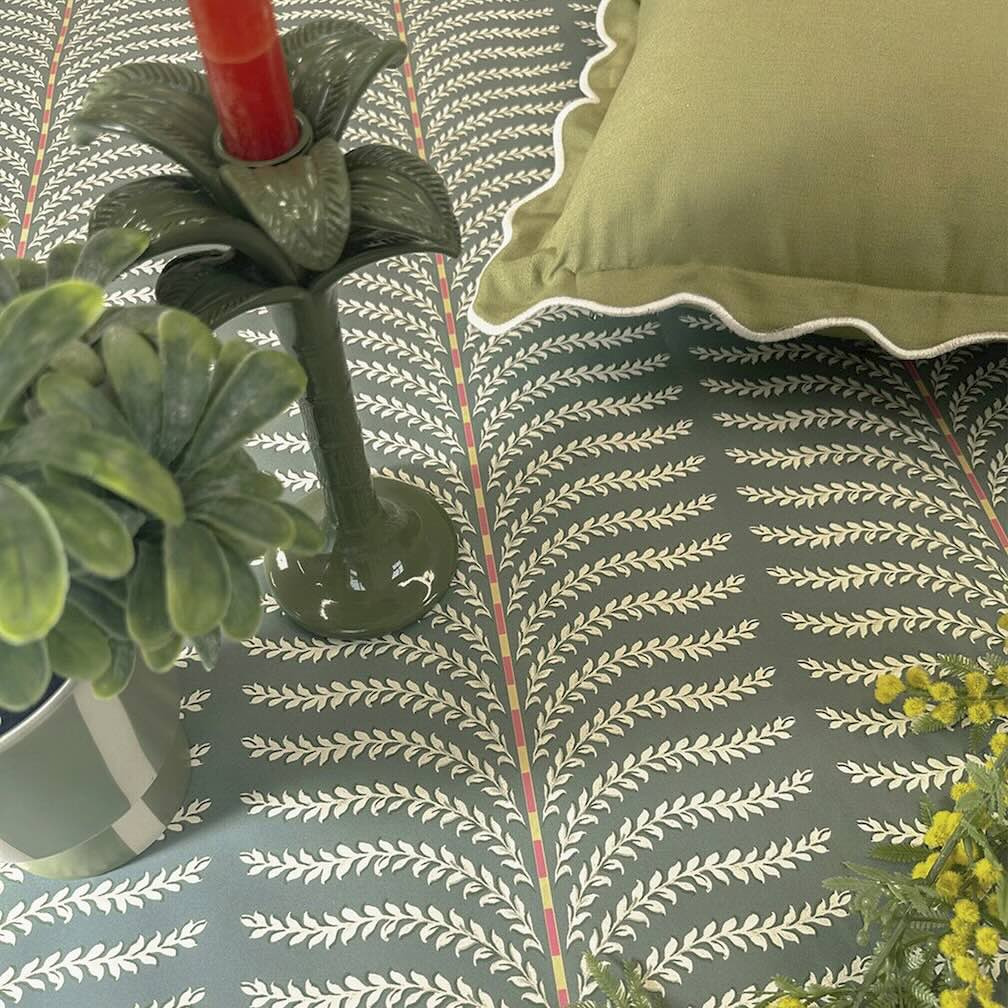 Belmont House Leafy Stripe Dark Green Wallpaper