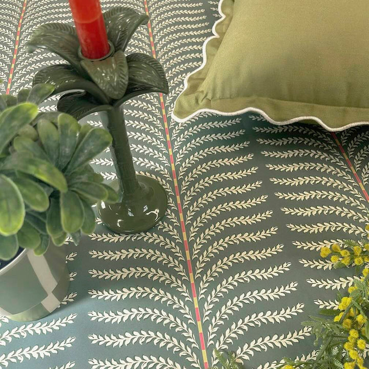 Belmont House Leafy Stripe Dark Green Wallpaper